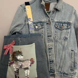 Unicorn tote bag denim